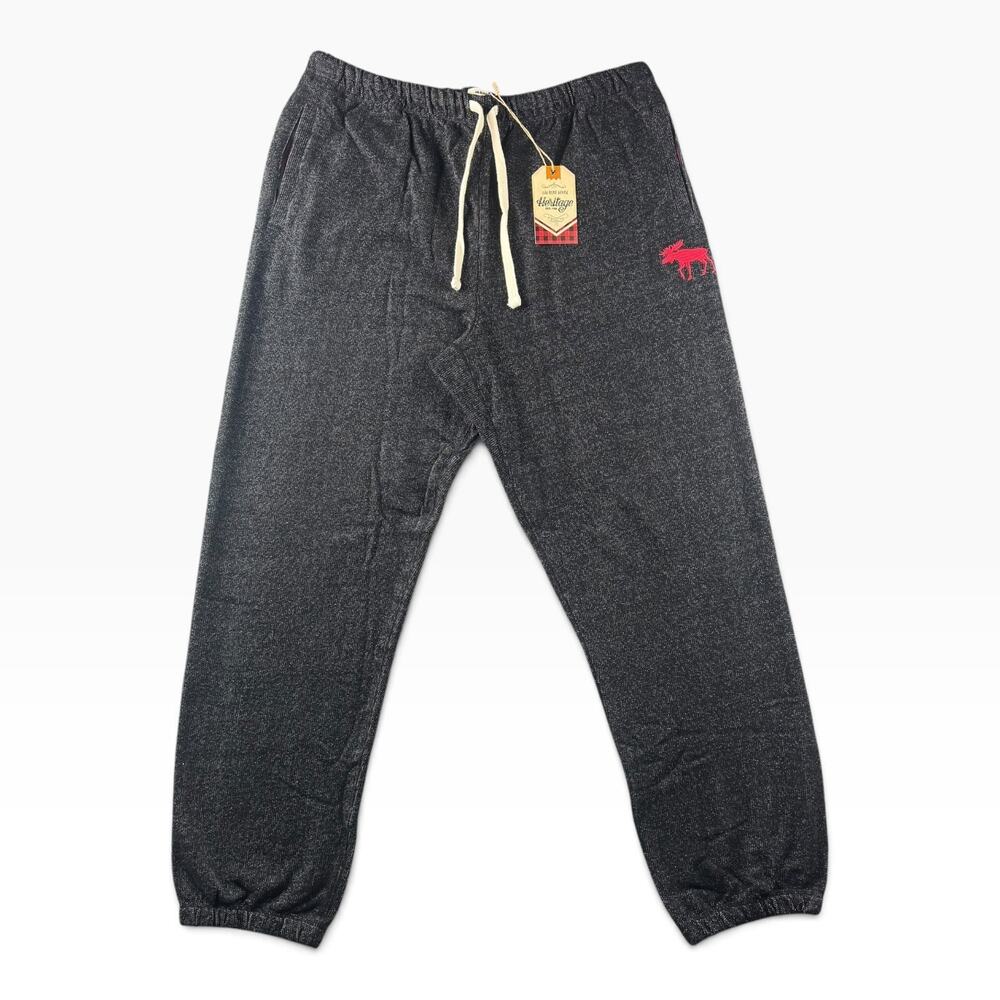 Little Blue House Heritage Marled Charcoal Bear Men's Joggers Size 2XL Cozy NWT